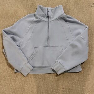 Lululemon oversize half-zip scuba sweatshirt pale blue - size small/medium